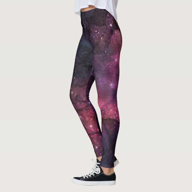 Starry Stars Outer Space Galaxy Planetary Pattern Leggings (Links)