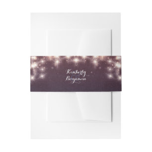 Starry String Lights Vintage Wedding Einladungsbanderole