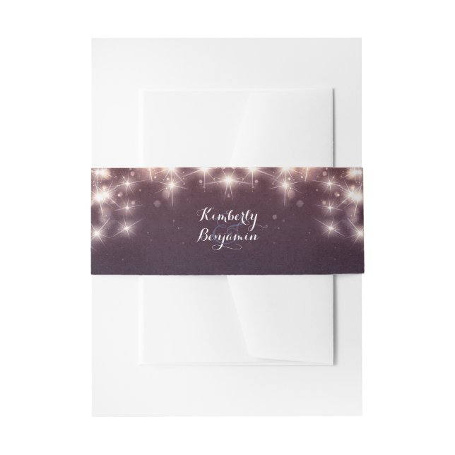 Starry String Lights Vintage Wedding Einladungsbanderole (Vorderseite Beispiel)