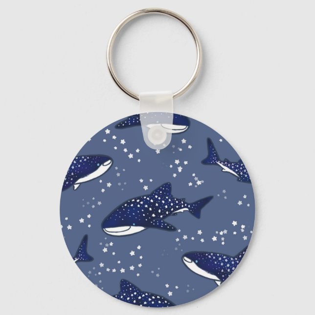 Starry Whale Shark (Dark) Schlüsselanhänger (Vorderseite)