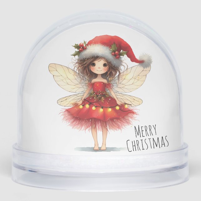 Starry Winged Fairy Holiday Card Schneekugeln (Vorderseite)