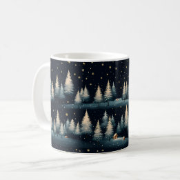 Starry Winter Forest Night Tasse