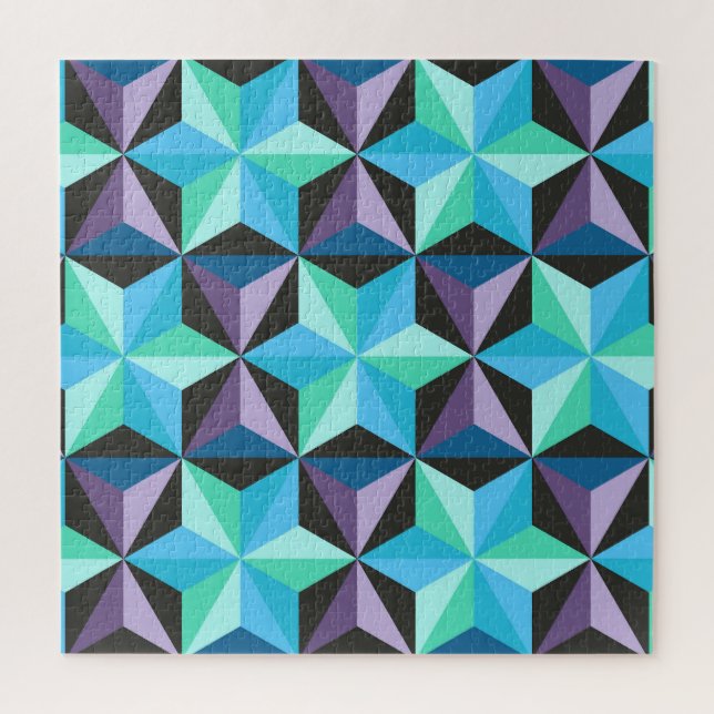 Stars Abstraktes geometrisches Patchwork (Vertikal)