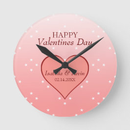 Stars And Hearts Runde Wanduhr