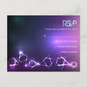 STARS and LIGHTS Bar Bat Mitzvah Reply Card RSVP Karte