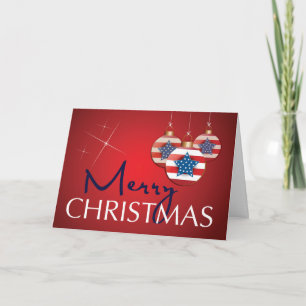 Stars and Stripes Patriotic Christmas Ornament Feiertagskarte