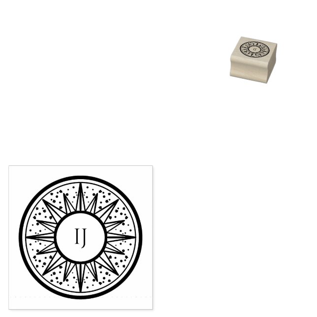 stars and sun gummistempel (Stempel)