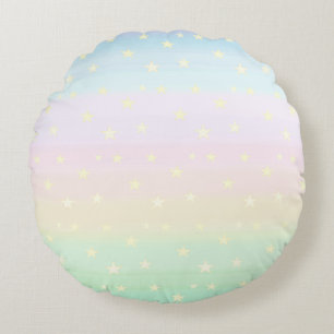 Stars auf der Pastellfarbenprägung Rundes Kissen