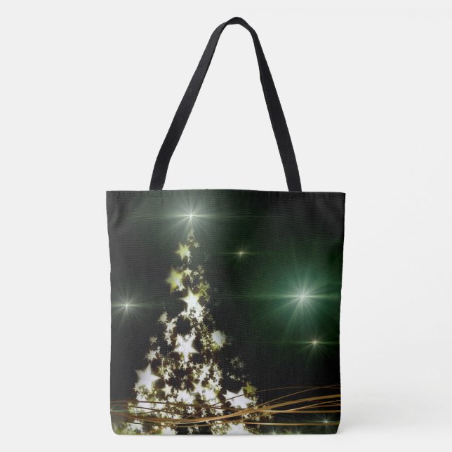 Stars auf Weihnachts-Tree-Nacht-Himmel überall übe Tasche (Vorderseite)