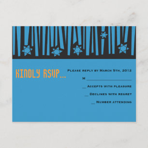 STARS Bar Bat Mitzvah Reply Card2 RSVP Karte