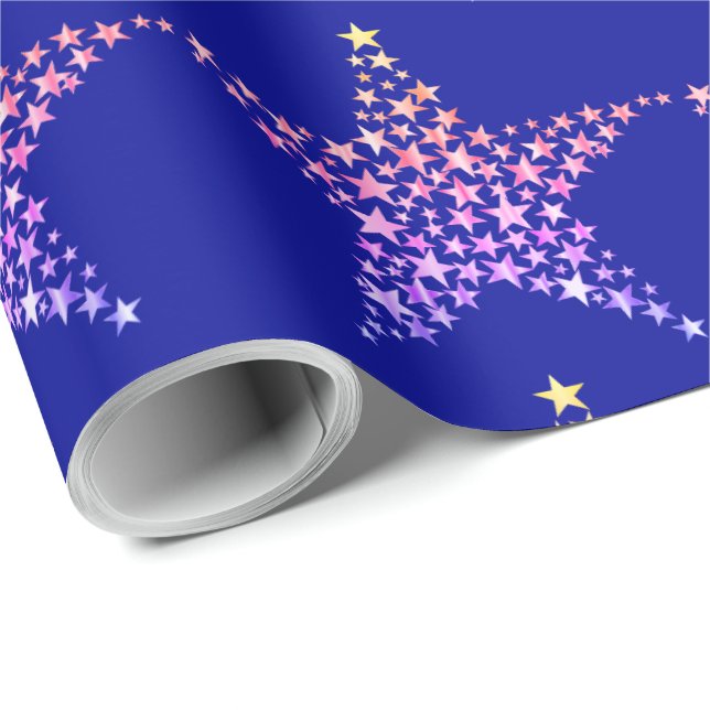 Stars Blue Geschenkpapier (Rolleneckpunkt)