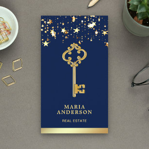 Stars Confetti Chic Goldene Burg Anwesen Visitenkarte