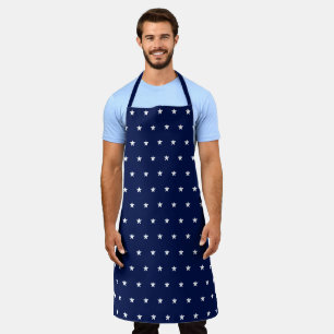 Stars dark navy blue and white pattern schürze