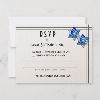 Stars, die die jüdische Hochzeit von David miteina RSVP Karte