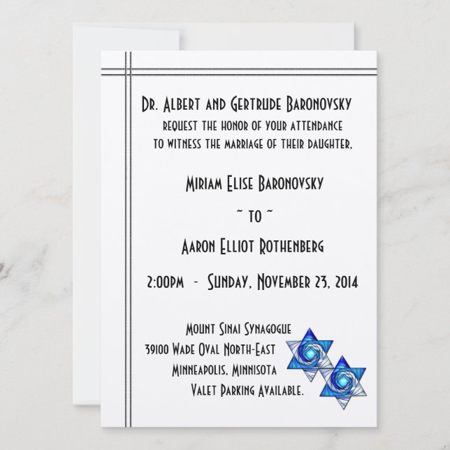Stars, die die jüdische Hochzeit von David miteina Save The Date (Vorderseite)