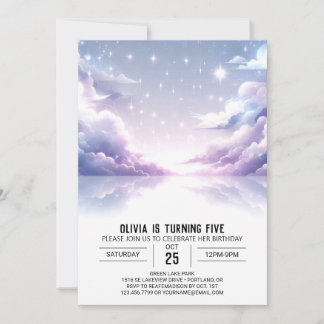 Stars Elegant Celestial Digitaler Geburtstag Einladung