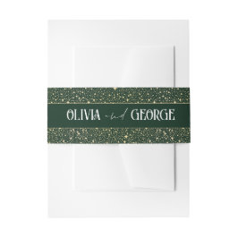 Stars Emerald Green und Gold Wedding Einladungsbanderole