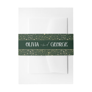 Stars Emerald Green und Gold Wedding Einladungsbanderole