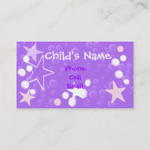 Stars et bulles Carte d'appel pour enfants