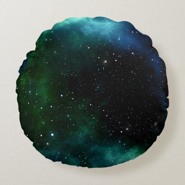 Stars Galaxy Gradient Rundes Kissen (Vorderseite)