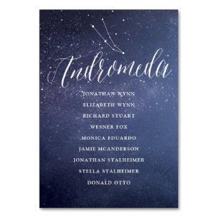 Stars Galaxy Hochzeitskarte Andromeda Tischnummer