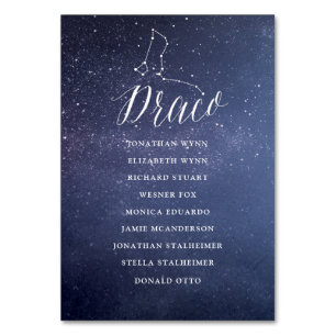 Stars Galaxy Hochzeitskartentabelle Draco Tischnummer