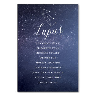 Stars Galaxy Hochzeitskartentaktkarte Lupus Tischnummer