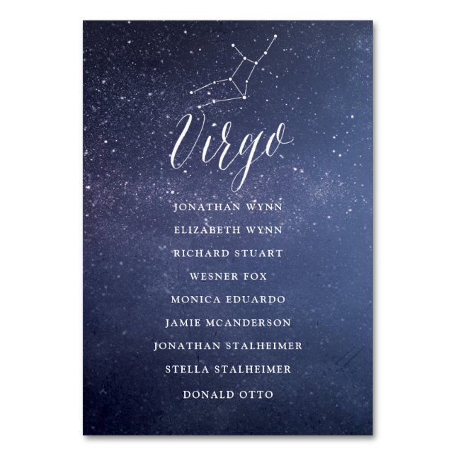 Stars Galaxy Mariage carte de siège Virgo (Par défaut)