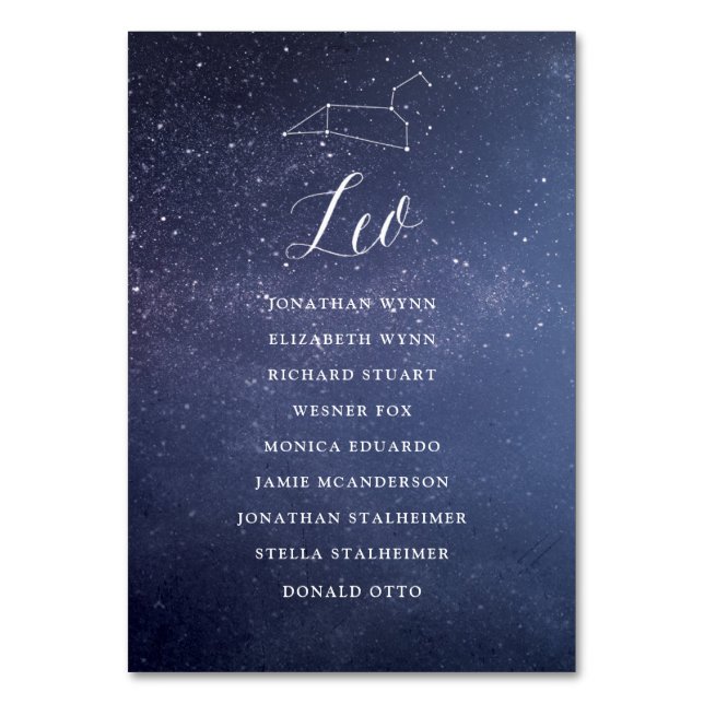 Stars Galaxy Mariage Sièges Carte Leo (Par défaut)