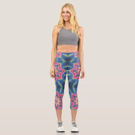 Stars Gefärbte Krawatte Capri Leggings
