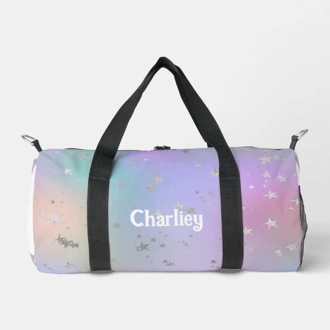 Stars gefärbte Krawatte Pastellverschluss lila far Duffle Bag (Vorderseite)