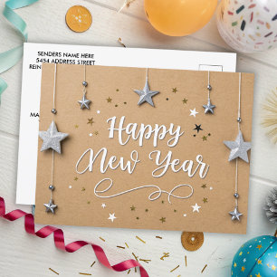 Stars glücklich über das neue Jahr Chic Modern Postkarte