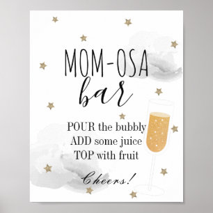 Stars & Gray Clouds Kinderdusche Mama-osa-Bar Poster