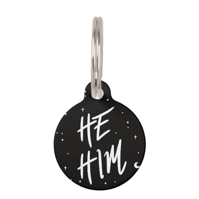 Stars He/Him Pronouns Haustiermarke (Vorderseite)