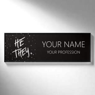 Stars He Sie Pronouns Namenschild