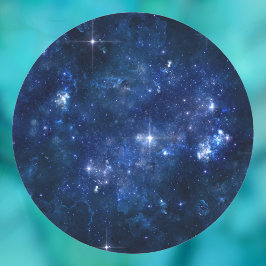 Stars in Dunkelheit, Foto oder Logo von DIT-Text Runder Aufkleber