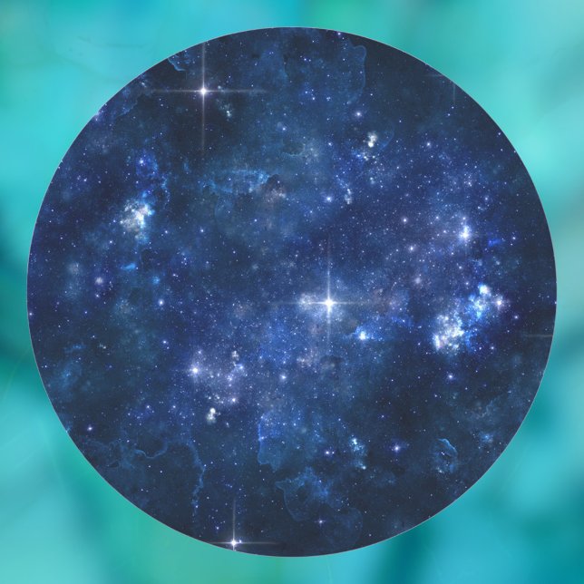 Stars in Dunkelheit, Foto oder Logo von DIT-Text Runder Aufkleber (Von Creator hochgeladen)