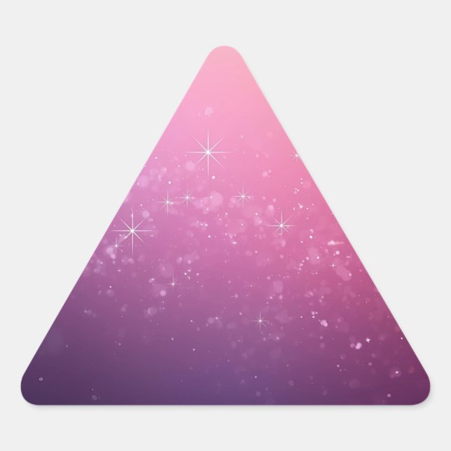 Stars In Pink Space Dreieckiger Aufkleber (Vorderseite)