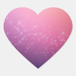 Stars In Pink Space Herz-Aufkleber
