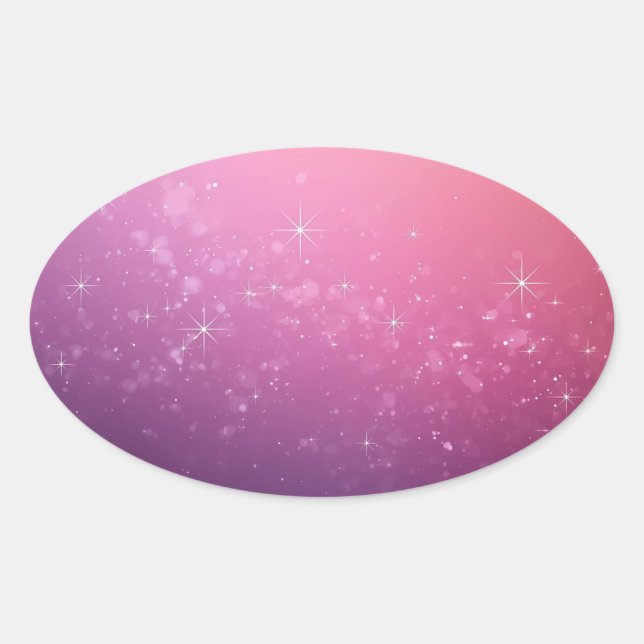 Stars In Pink Space Ovaler Aufkleber (Vorderseite)