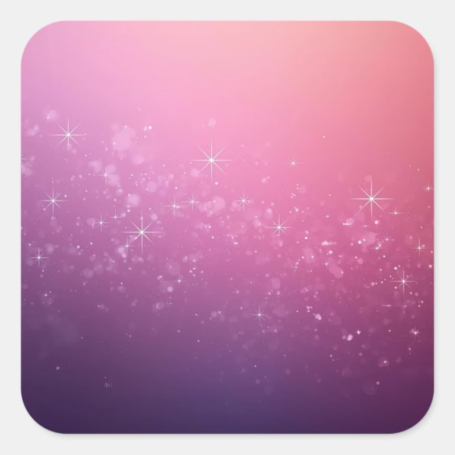 Stars In Pink Space Quadratischer Aufkleber (Vorderseite)