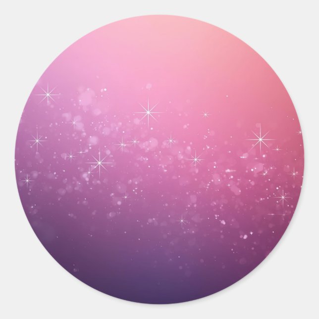 Stars In Pink Space Runder Aufkleber (Vorderseite)