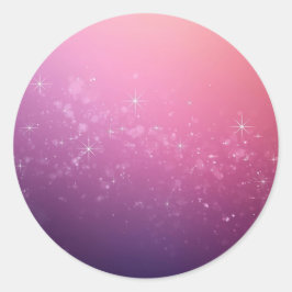 Stars In Pink Space Runder Aufkleber