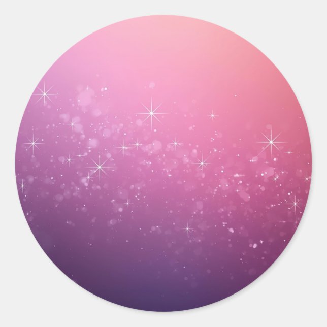 Stars In Pink Space Runder Aufkleber (Vorderseite)