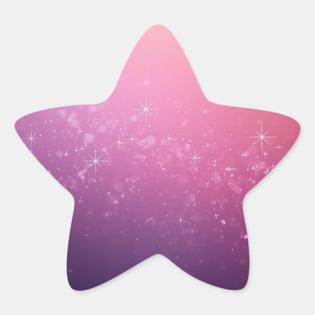 Stars In Pink Space Stern-Aufkleber (Vorderseite)