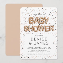 Stars in Rose Gold Foil Ballon Typ Babydusche Einladung