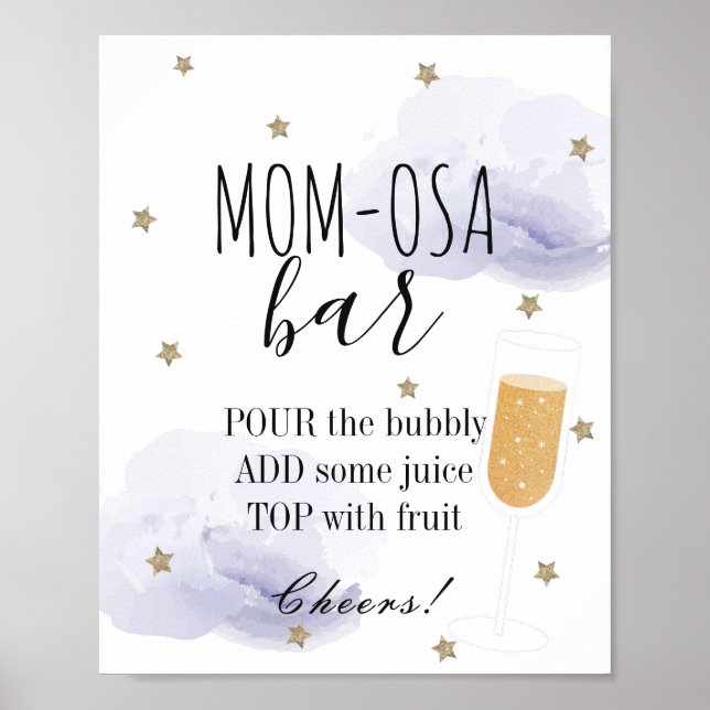 Stars & Lavendel Clouds Kinderdusche Mama-osa-Bar Poster (Vorne)