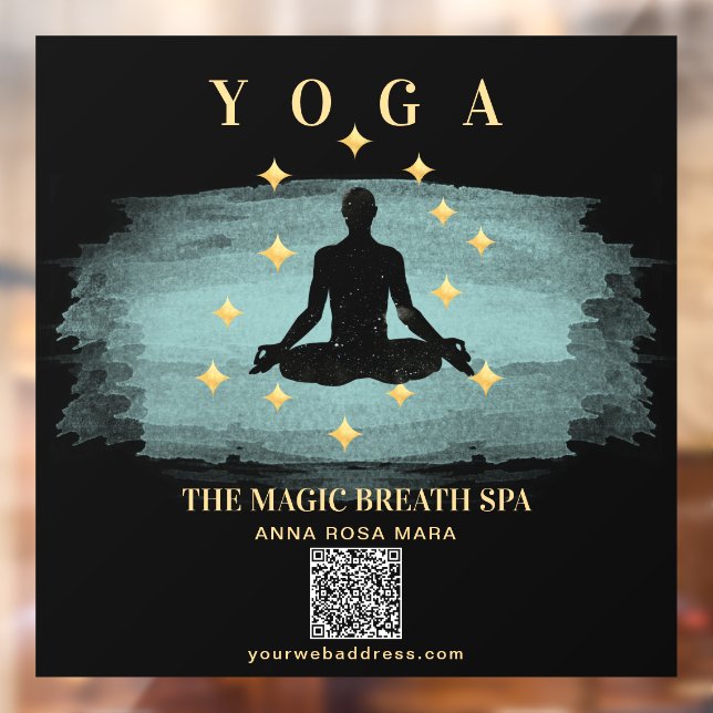 ** Stars Mindfulness Reiki Yoga Man Meditation Fensteraufkleber (Blatt 2)