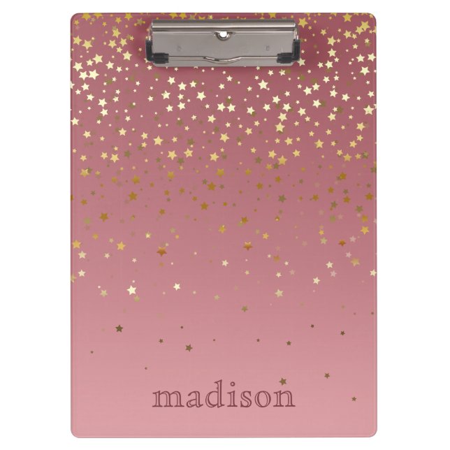 Stars mit Rose Gold Hintergrund Klemmbrett (Vorderseite)