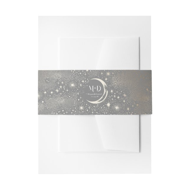 Stars Moon Celestial Mystical Wedding Einladungsbanderole (Vorderseite Beispiel)